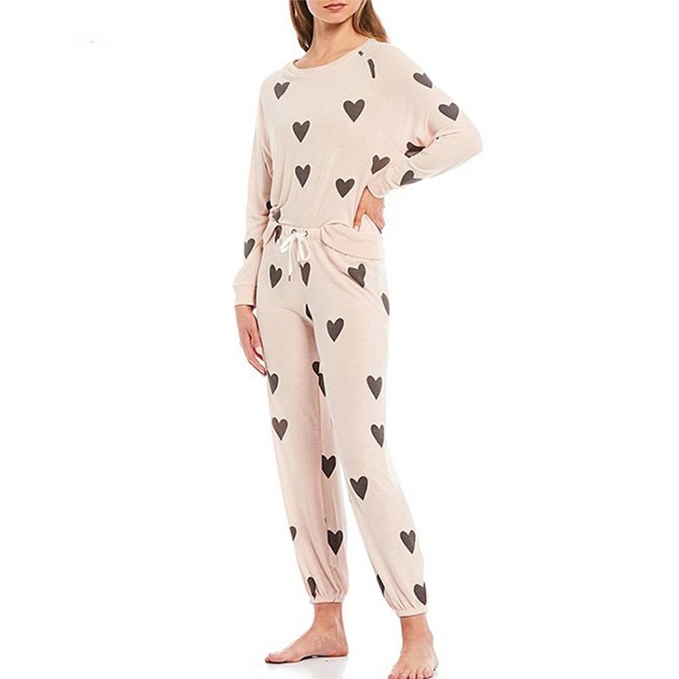 Home Wear Cotton Bamboo Jersey Lounge Set Sustainab